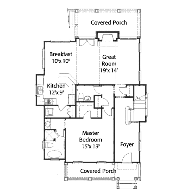 Farmhouse Floor Plan - Main Floor Plan #429-38