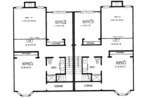 Floor Plan - Upper Floor for Modern House Plan #303-200 - 3 bed, 2 bath