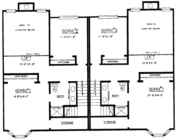 Floor Plan - Upper Floor for Modern House Plan #303-200 - 3 bed, 2 bath