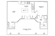 Southern Style House Plan - 1 Beds 2 Baths 723 Sq/Ft Plan #8-153 