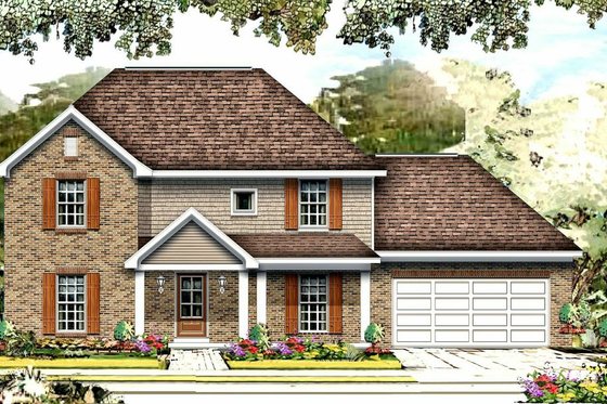 Exterior - Front Elevation House Plan #329-340 - 4 bed, 2.5 bath