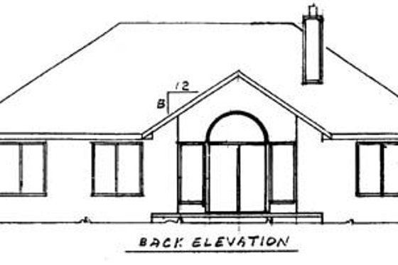 Exterior - Rear Elevation for Traditional House Plan #52-102 - 3 bed, 2 bath