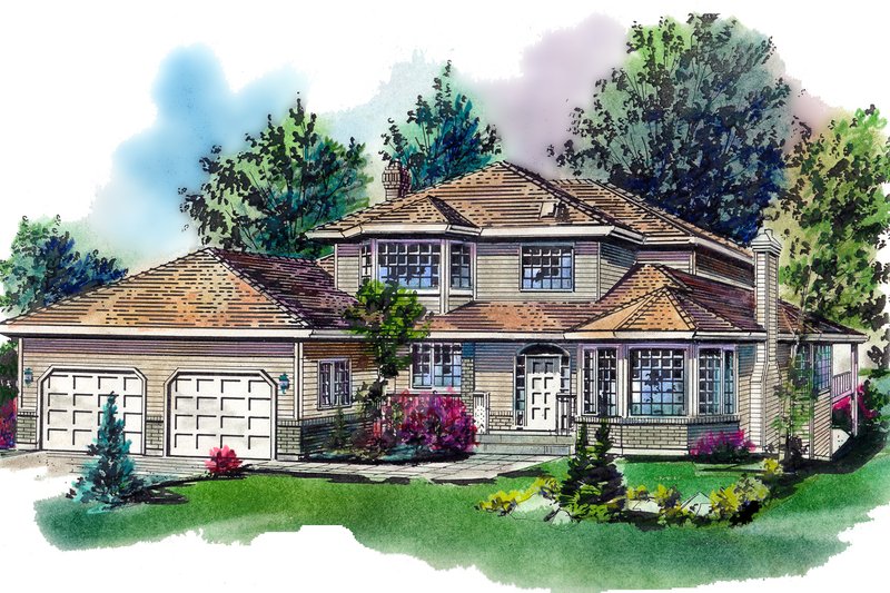 House Blueprint - Traditional Exterior - Front Elevation Plan #18-9136