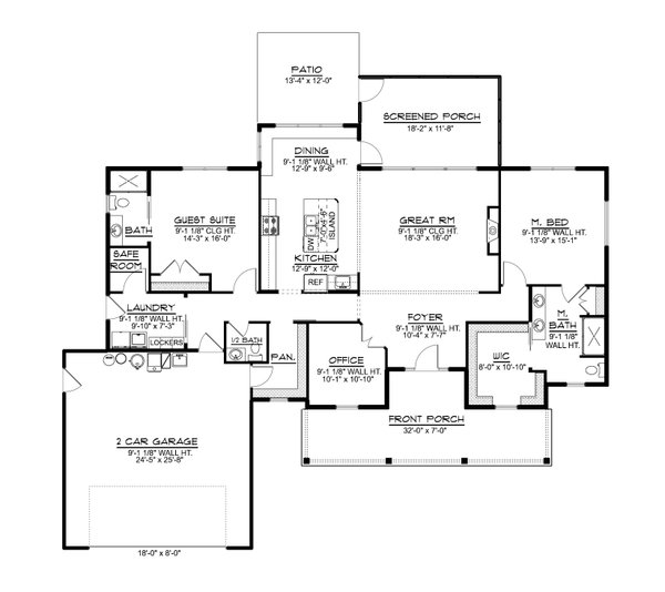 House Blueprint - Ranch Floor Plan - Main Floor Plan #1064-339