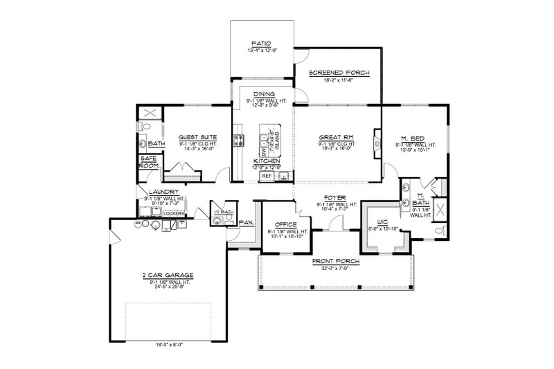 House Design - Floor Plan - Main Floor for Ranch House Plan #1064-339 - 2 bed, 2.5 bath