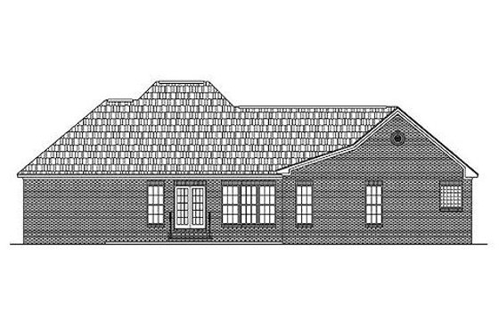 Exterior - Rear Elevation for Traditional House Plan #430-16 - 3 bed, 2 bath