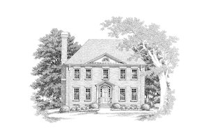 Exterior - Front Elevation 3 for Colonial House Plan #30-368 - 3 bed, 2.5 bath