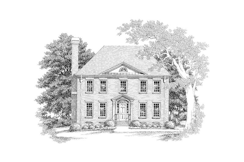 House Design - Exterior - Front Elevation 3 for Colonial House Plan #30-368 - 3 bed, 2.5 bath