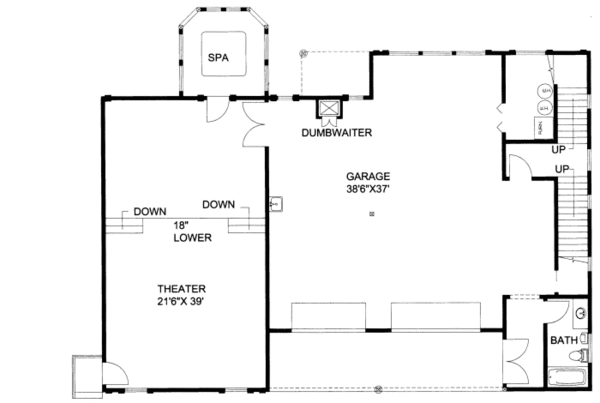 Home Plan - Bungalow Floor Plan - Lower Floor Plan #117-671