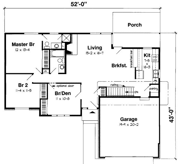 Ranch Floor Plan - Main Floor Plan #312-378