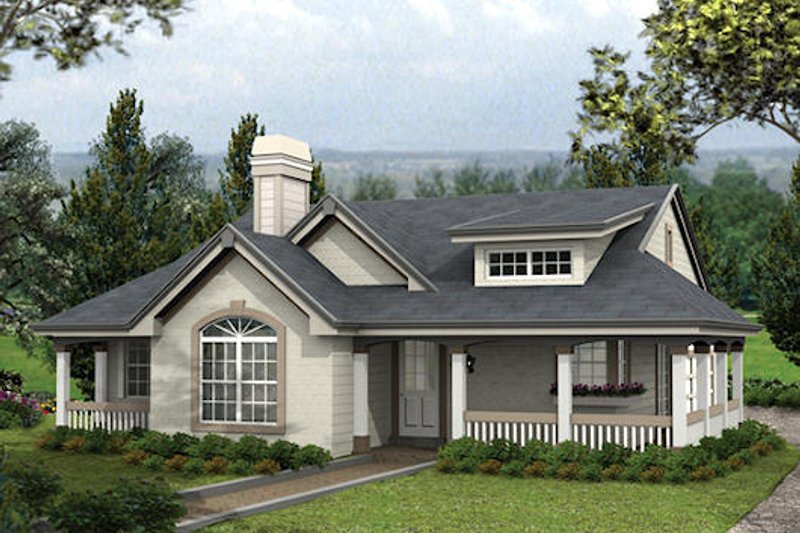 Home Plan - Country Exterior - Front Elevation Plan #57-338