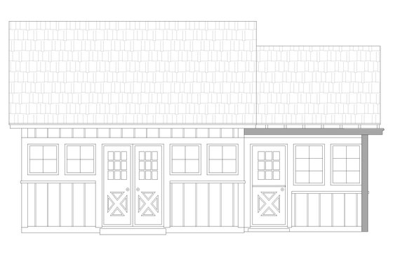 Exterior - Front Elevation 3 for Cabin House Plan #932-219, 0 bath