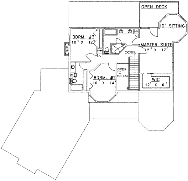 Architectural House Design - Modern Floor Plan - Upper Floor Plan #117-442