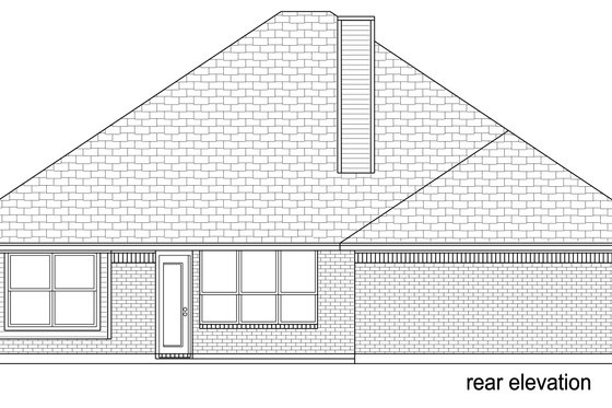 Exterior - Rear Elevation for Traditional House Plan #84-579 - 3 bed, 2 bath