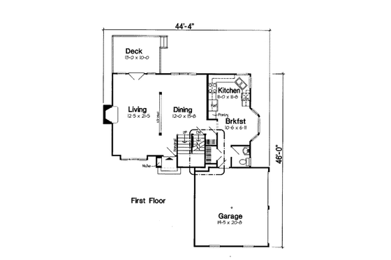 Floor Plan - Main Floor for Modern House Plan #312-609 - 3 bed, 2.5 bath