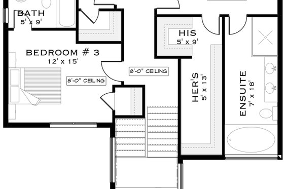Exterior - Front Elevation 6 for European House Plan #1101-13 - 3 bed, 3.5 bath