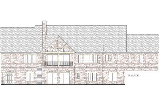 Exterior - Rear Elevation 1 for Farmhouse House Plan #437-139 - 4 bed, 5 bath
