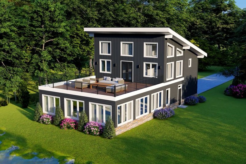 House Blueprint - Photo 2 for Contemporary House Plan #932-678 - 2 bed, 2.5 bath