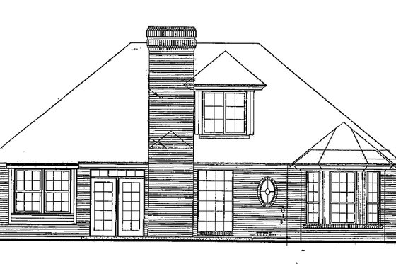 Exterior - Rear Elevation for Traditional House Plan #310-154 - 4 bed, 2 bath