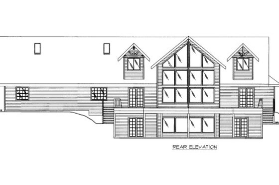 Exterior - Rear Elevation for Cabin House Plan #117-783 - 3 bed, 3.5 bath