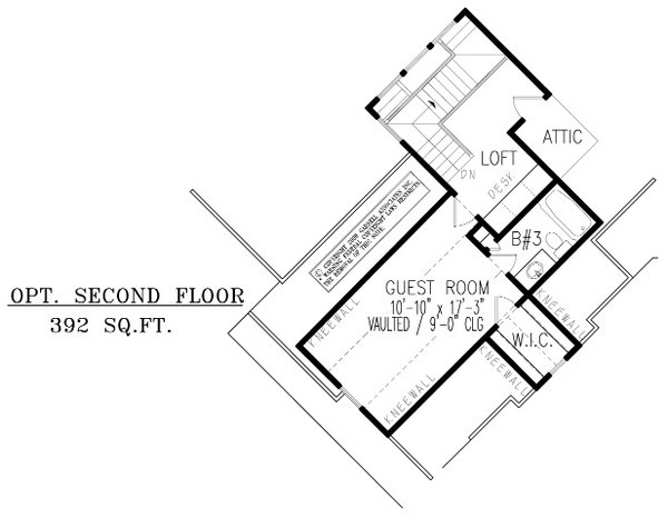 Home Plan - Craftsman Floor Plan - Upper Floor Plan #54-533