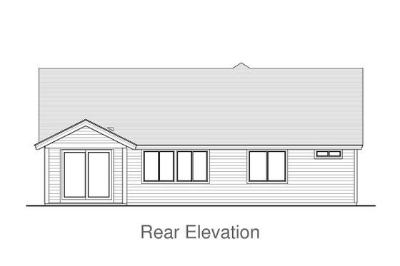 Exterior - Rear Elevation for Craftsman House Plan #53-574 - 3 bed, 2 bath