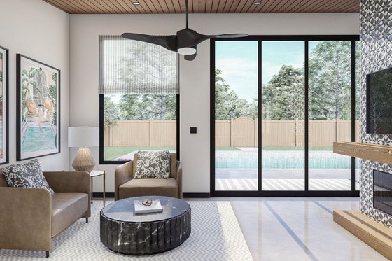 Interior - Family Room for Modern House Plan #455-648, 1 bath