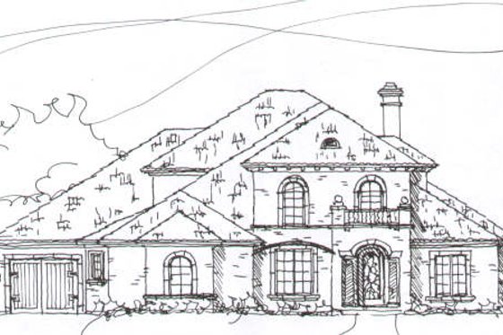 Exterior - Front Elevation for European House Plan #141-224 - 4 bed, 4.5 bath
