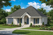 Southern Style House Plan - 3 Beds 2 Baths 1235 Sq/Ft Plan #17-578 Exterior 