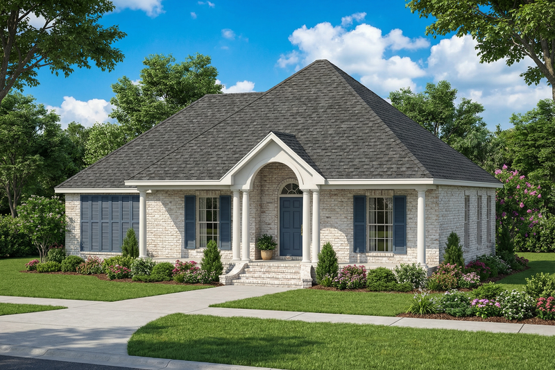 Southern Style House Plan - 3 Beds 2 Baths 1235 Sq/Ft Plan #17-578 Exterior