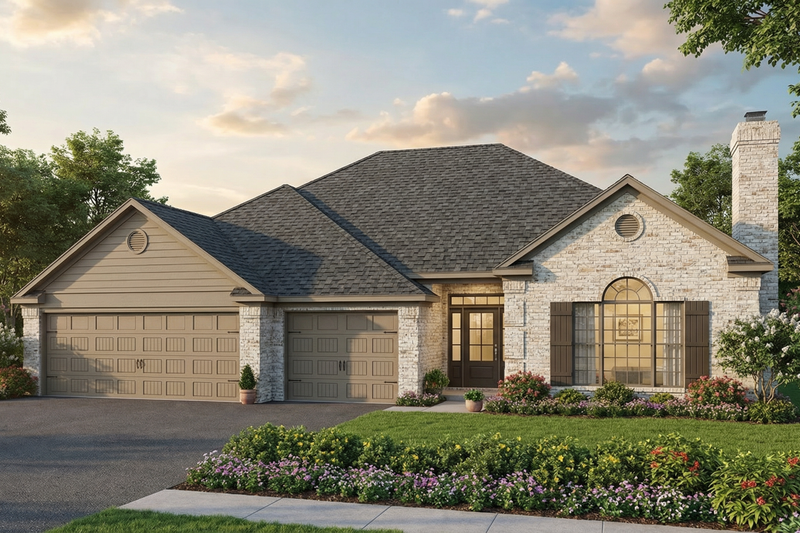 Home Plan - Exterior - Front Elevation 2 for Southern House Plan #17-107 - 3 bed, 2.5 bath