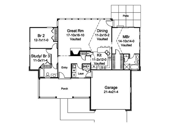 House Plan Design - Country Floor Plan - Main Floor Plan #57-696