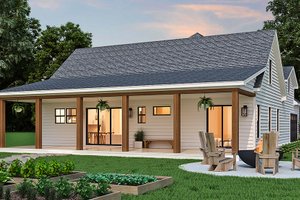 Exterior - Rear Elevation for Farmhouse House Plan #119-440 - 3 bed, 2 bath