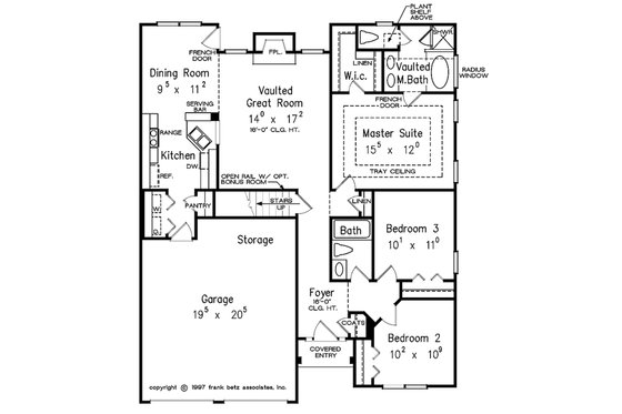 Floor Plan - Main Floor for Traditional House Plan #927-35 - 3 bed, 2 bath