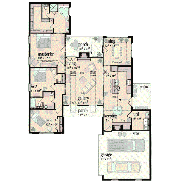 House Plan Design - Traditional Floor Plan - Main Floor Plan #36-179