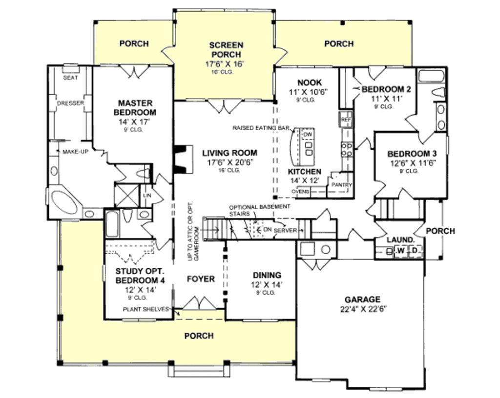 Farmhouse Style House Plan 4 Beds 3 Baths 2512 Sq Ft Plan 20