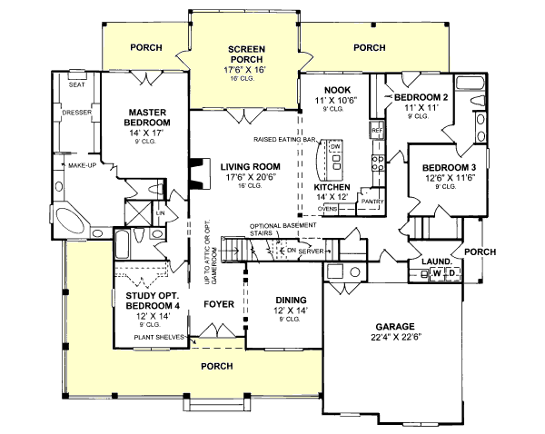 Farmhouse Floor Plan - Main Floor Plan #20-167