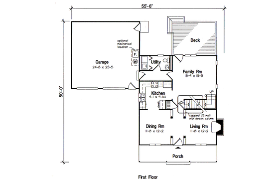 Floor Plan - Main Floor for Victorian House Plan #312-612 - 3 bed, 2.5 bath