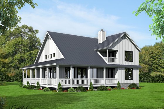 Exterior - Rear Elevation for Traditional House Plan #932-508 - 3 bed, 2.5 bath