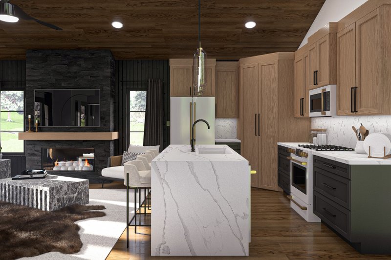 House Blueprint - Interior - Kitchen 1 for Modern House Plan #455-441 - 1 bed, 1 bath