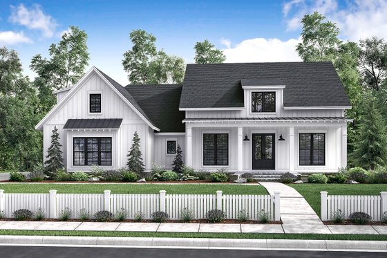Exterior - Front Elevation for Farmhouse House Plan #430-164 - 3 bed, 2 bath