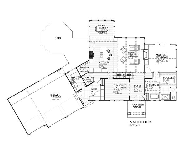 Traditional Floor Plan - Main Floor Plan #901-106