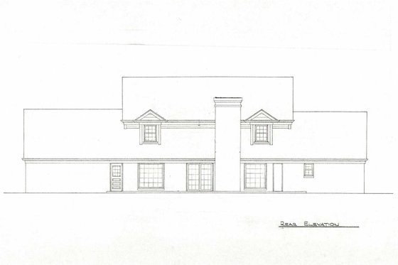 Exterior - Rear Elevation for Colonial House Plan #310-105 - 5 bed, 2.5 bath