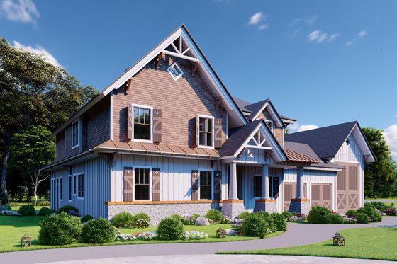 Exterior - Front Elevation 4 for Craftsman House Plan #54-447 - 3 bed, 3.5 bath