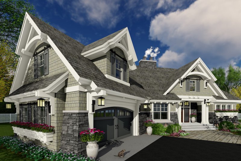 House Blueprint - Exterior - Front Elevation 5 for Craftsman House Plan #51-569 - 4 bed, 3 bath