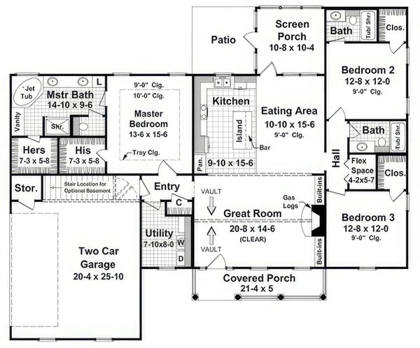 House Blueprint - Country Floor Plan - Main Floor Plan #21-600