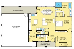 Floor Plan - Main Floor for Barndominium House Plan #1068-1 - 3 bed, 2.5 bath