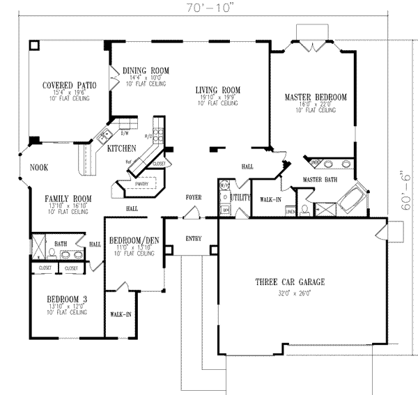 Home Plan - Adobe / Southwestern Floor Plan - Main Floor Plan #1-617