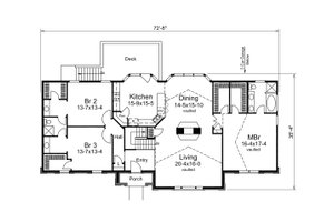 2400 square foot 3 bedroom garage under house plan