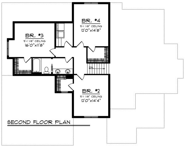 Dream House Plan - Craftsman Floor Plan - Upper Floor Plan #70-1280